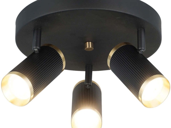 Φωτιστικό Οροφής - Σποτ Lume 341LCA1129 33x13cm 3xGU10 7W Black-Gold Opviq