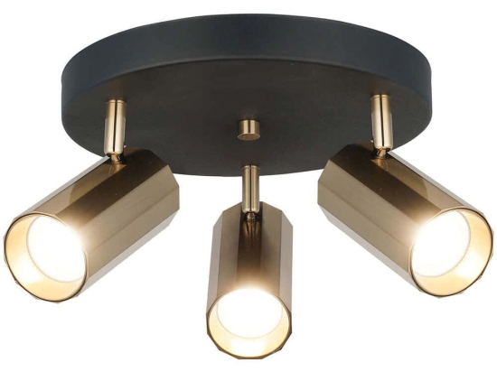 Φωτιστικό Οροφής - Σποτ Oktano 341LCA1132 35x15cm 3xGU10 7W Black-Gold Opviq