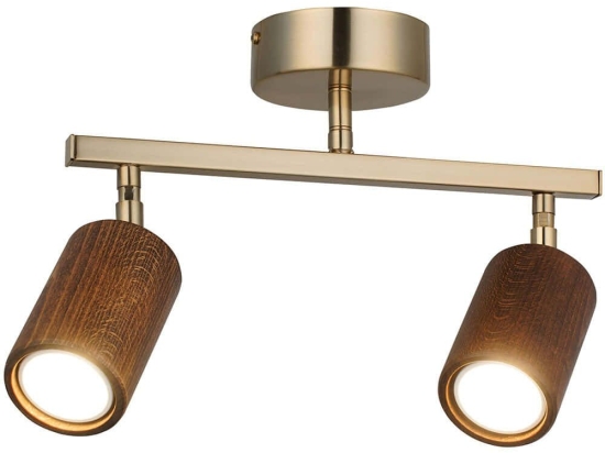 Φωτιστικό Οροφής - Σποτ Legno 341LCA1139 30x23cm 2xGU10 7W Brown-Gold Opviq