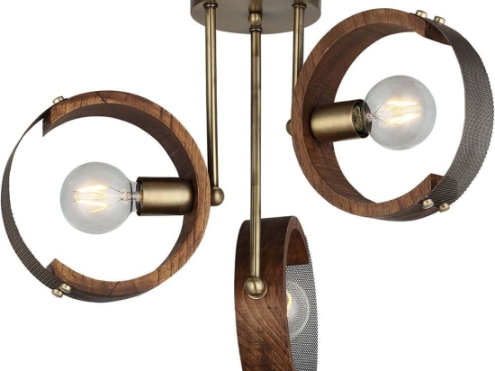 Φωτιστικό Οροφής - Πλαφονιέρα Manya 341LCA1141 56x36cm 3xE27 40W Brown-Gold Opviq