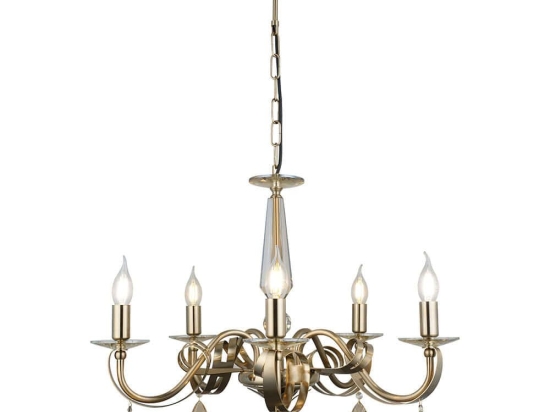 Φωτιστικό Οροφής - Πολυέλαιος Castro 341LCA1143 62x95cm 5xE14 40W Gold Opviq
