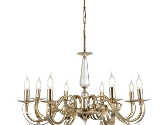 Φωτιστικό Οροφής - Πολυέλαιος Castro 341LCA1144 74x95cm 8xE14 40W Gold Opviq