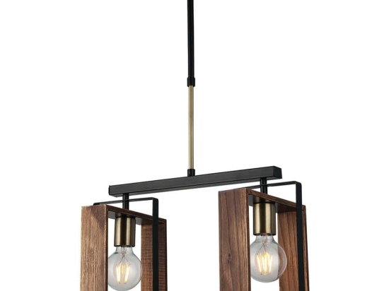 Φωτιστικό Οροφής Karo 341LCA1157 53x92cm 2xE27 40W Brown-Black Opviq