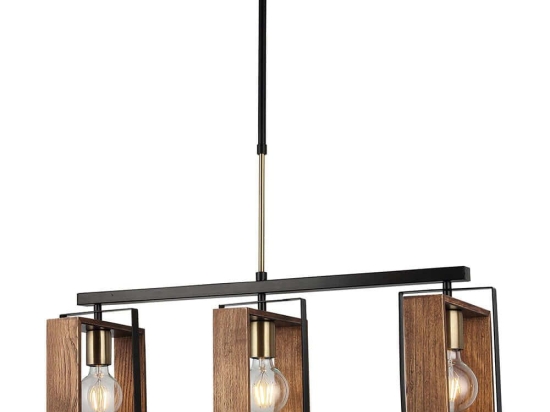 Φωτιστικό Οροφής - Ράγα Karo 341LCA1161 82x92cm 3xE27 40W Brown-Black Opviq