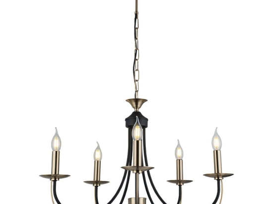 Φωτιστικό Οροφής - Πολυέλαιος Ferra 341LCA1178 65x126cm 5xE14 40W Black-Gold Opviq