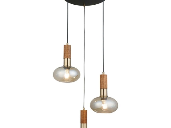Φωτιστικό Οροφής Hena 341LCA1186 46x176cm 3xE27 40W Brown-Gold Opviq