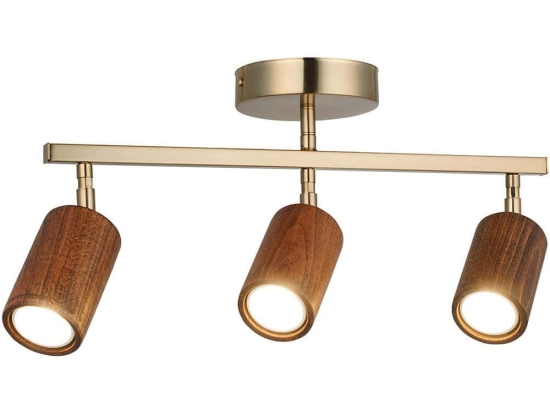 Φωτιστικό Οροφής - Σποτ Legno 341LCA1198 45x23cm 3xGU10 7W Brown-Gold Opviq