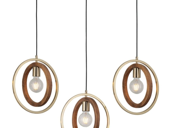 Φωτιστικό Οροφής - Ράγα Feno 341LCA1241 85x180cm 3xE27 40W Brown-Gold Opviq