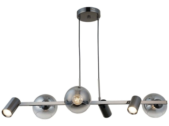 Φωτιστικό Οροφής - Ράγα Zerde 341LCA1254 95x110cm 3xE27 40W/3xGU10 5W Silver Opviq