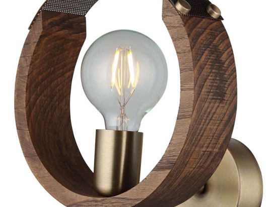 Φωτιστικό Τοίχου - Απλίκα Manya 341LCA1607 18x25cm 1xE27 40W Brown-Gold Opviq