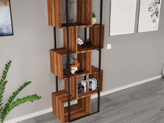Ραφιέρα Δαπέδου Dekoratif 285LCV1710 70x34x175cm Walnut