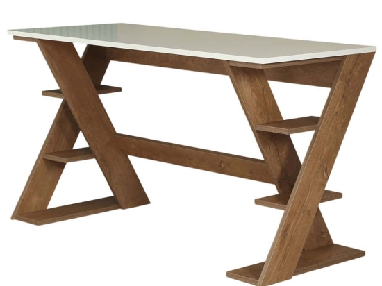 Γραφείο Lungo 801CMY5425 140x60x73cm Dark Oak-White