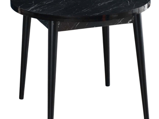 Τραπέζι Stil 107BCK1506 90x77,5x90cm Marble Effect Black Μοριοσανίδα,Ξύλο