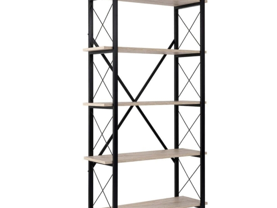 Ραφιέρα Δαπέδου Elysian 241NRD1336 90x33,5x180cm Travertine Beige-Black