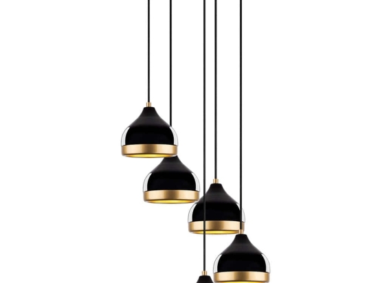 Φωτιστικό Οροφής Yildo 892OPV2135 43x43x111cm 5xE27 40W Black Opviq