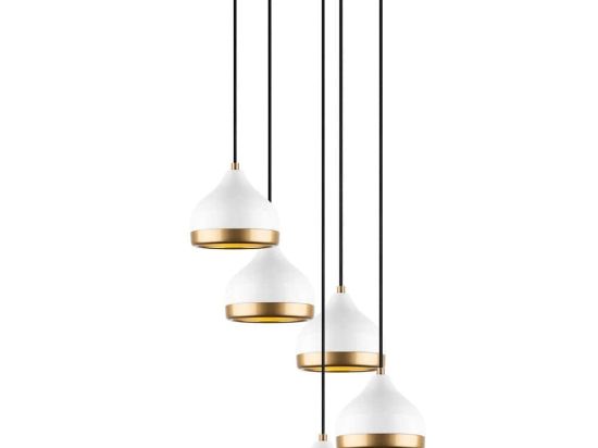 Φωτιστικό Οροφής Yildo 892OPV2136 43x43x111cm 5xE27 40W White-Gold Opviq
