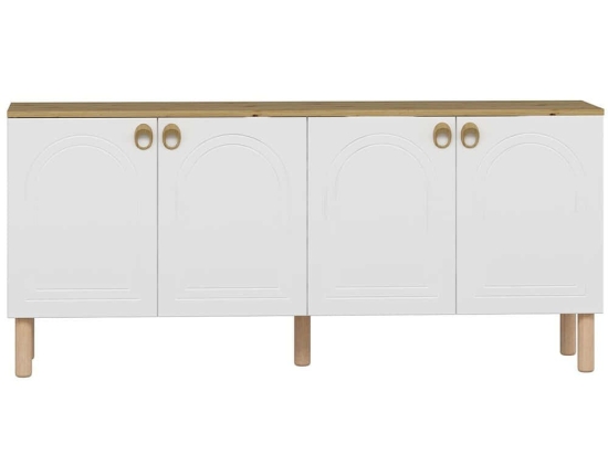 Μπουφές Lotus 506MNR1319 180x45x81cm White-Oak Μοριοσανίδα,Ξύλο
