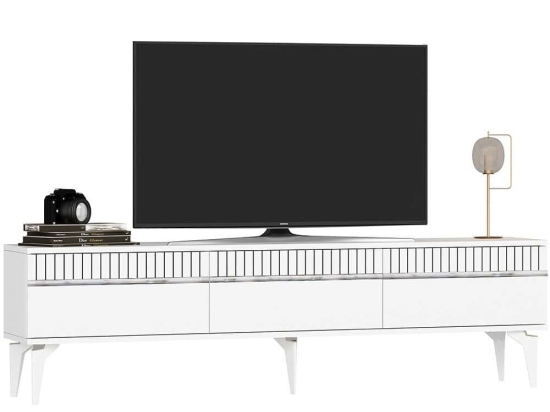 Έπιπλο Τηλεόρασης Defne 475OLV2904 180x29,6x44,6cm White-Silver