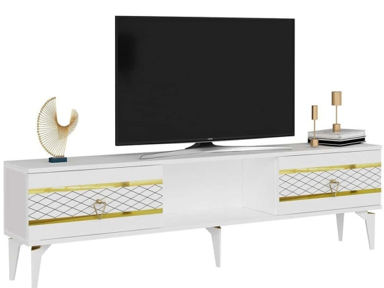 Έπιπλο Τηλεόρασης Pelin 475OLV2915 150x29,6x44,6cm White-Gold