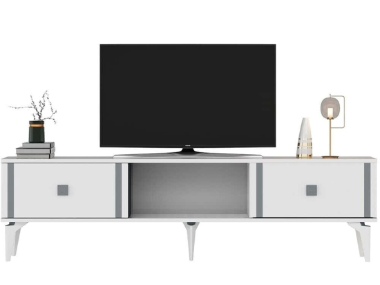 Έπιπλο Τηλεόρασης Doruk 475OLV2932 150x29,6x44,6cm White-Silver