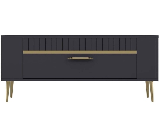 Έπιπλο Τηλεόρασης Retrolp 475OLV2969 120x26,4x48,2cm Anthracite-Gold