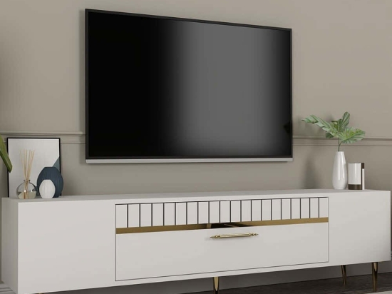 Έπιπλο Τηλεόρασης Dekolp 475OLV2986 150x29,6x48cm White-Gold