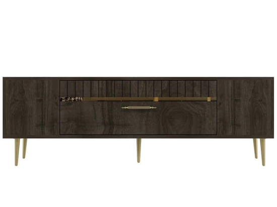 Έπιπλο Τηλεόρασης Dekolp 475OLV2989 150x29,6x48cm Walnut-Gold
