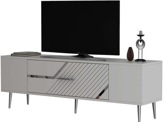 Έπιπλο Τηλεόρασης Dekolp 475OLV3058 150x29,6x48,2cm White-Silver