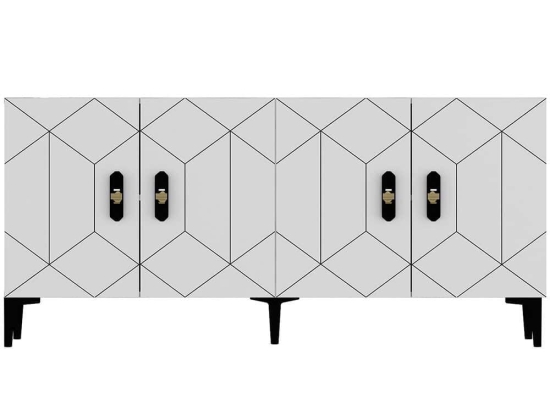 Μπουφές Cross 475OLV1773 150x35x75cm White Μοριοσανίδα, Μελαμίνη