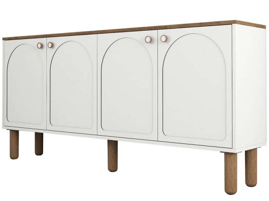 Μπουφές Bohem 845HCT5536 180x35x84cm White Μοριοσανίδα, Μελαμίνη