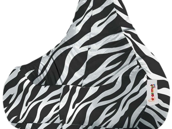 Πουφ Αδιάβροχο Zebra 248FRN1582 105x100cm Black-White