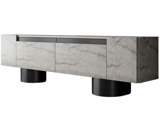 Έπιπλο Τηλεόρασης Bohem 618BLY1268 180x30x50cm Travertine Grey-Black