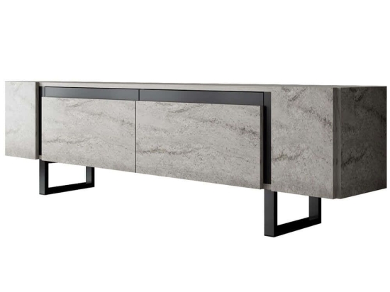 Έπιπλο Τηλεόρασης Yildiz 618BLY1277 180x30x50cm Travertine Grey-Black