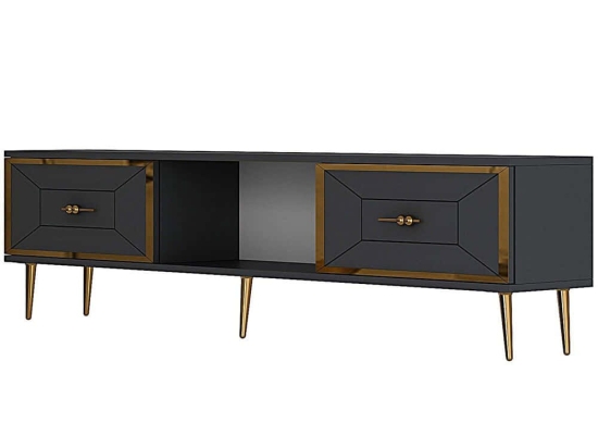 Έπιπλο Τηλεόρασης Arno 475OLV3063 150x29,6x40,6cm Anthracite-Gold