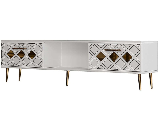 Έπιπλο Τηλεόρασης Dome 475OLV3073 150x29,6x40,6cm White-Gold