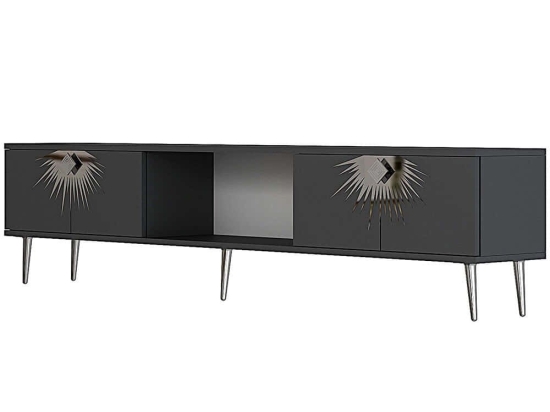 Έπιπλο Τηλεόρασης Nida 475OLV3076 150x29,6x40,6cm Anthracite-Silver