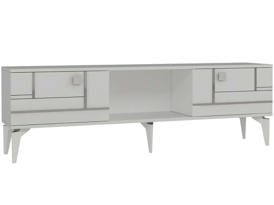 Έπιπλο Τηλεόρασης Madera 475OLV3090 150x29,6x44,6cm White-Silver