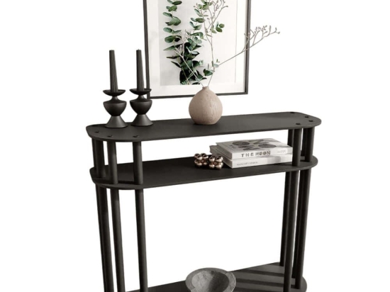 Κονσόλα Cruise 282PTR1146 90x30x84cm Black Mdf,Ξύλο