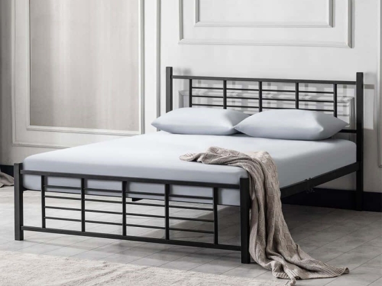 Κρεβάτι K01 (Για Στρώμα 160x200cm) 319HBV1154 160x200x95cm Black Διπλό