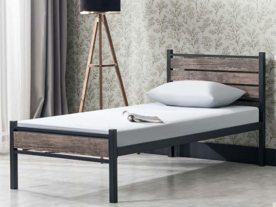 Κρεβάτι K300 319HBV1203 (Για Στρώμα 90x200cm) 319HBV1203 90x200x95cm Black Μονό