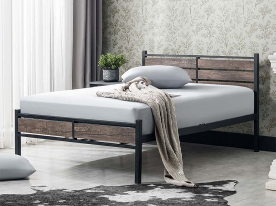 Κρεβάτι K300 319HBV1209 (Για Στρώμα 160x200cm) 319HBV1209 160x200x95cm Black Διπλό