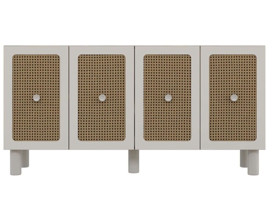 Μπουφές Rosalinda 475OLV3126 150x35x75cm Oak-White Μοριοσανίδα, Μελαμίνη