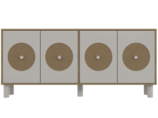 Μπουφές Deren Bohem 475OLV3128 180x35x78,6cm Oak-White Μοριοσανίδα, Μελαμίνη