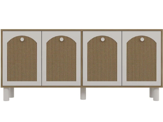 Μπουφές Simple Bohem 475OLV3134 180x35x78,6cm Oak-White Μοριοσανίδα, Μελαμίνη