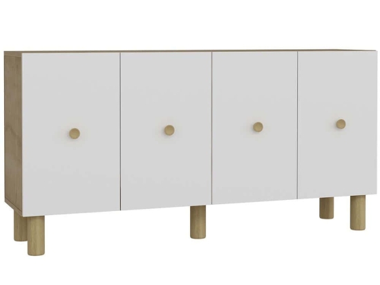 Μπουφές Mono Bohem 475OLV3137 150x35x75cm Oak-White Μοριοσανίδα, Μελαμίνη