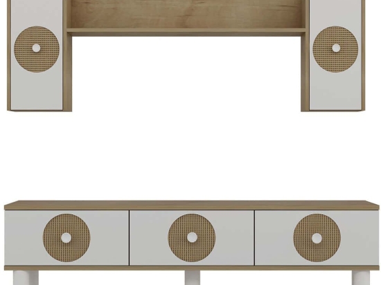 Σύνθεση Τηλεόρασης Deren Bohem 475OLV1479 180x29,6x40,6cm Oak-White
