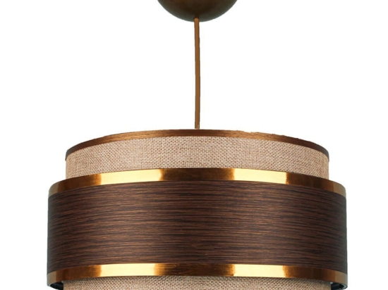 Φωτιστικό Οροφής 687HMY1483 Φ28x40cm 1xE27 40W Brown-Gold Opviq