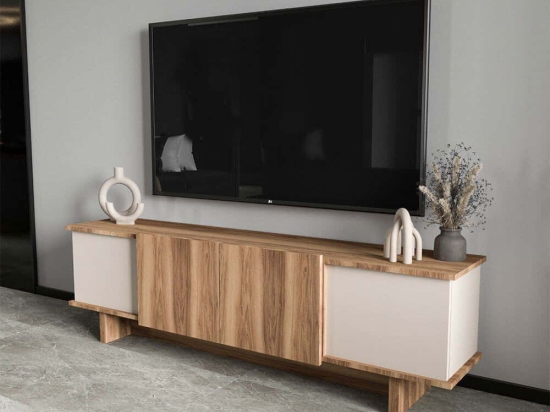 Έπιπλο Τηλεόρασης Diana 360ALE1704 180x33x50cm Beige-Walnut