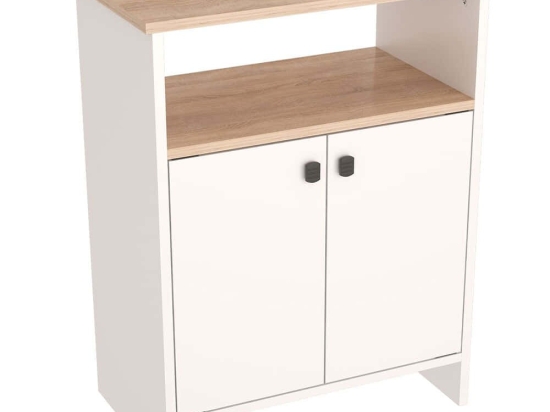 Ντουλάπι Berry 768ESL1101 62x35x85cm Sonoma-White Μοριοσανίδα, Μελαμίνη