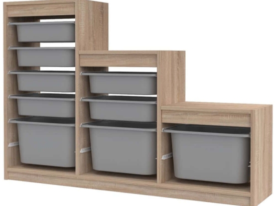 Συρταριέρα Παιδική Swiss 768ESL1172 132x30x93cm Sonoma-Grey